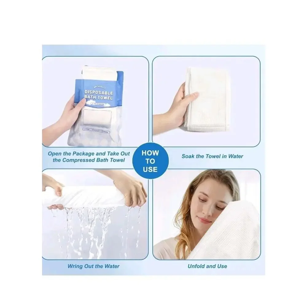 5 Pack Disposable Bath Towel Large Portable Bath Towels for Travel 55 x 27.5...